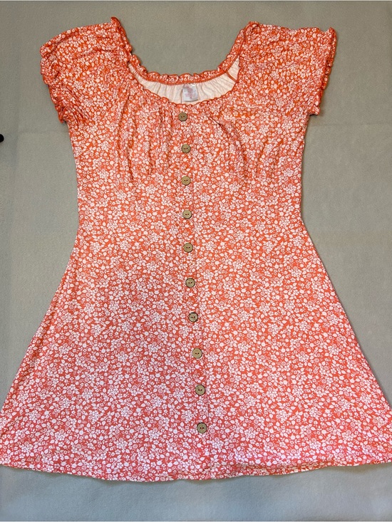 No Boundaries Dresses & Skirts - No Boundaries Coral Floral Button-Front Dress